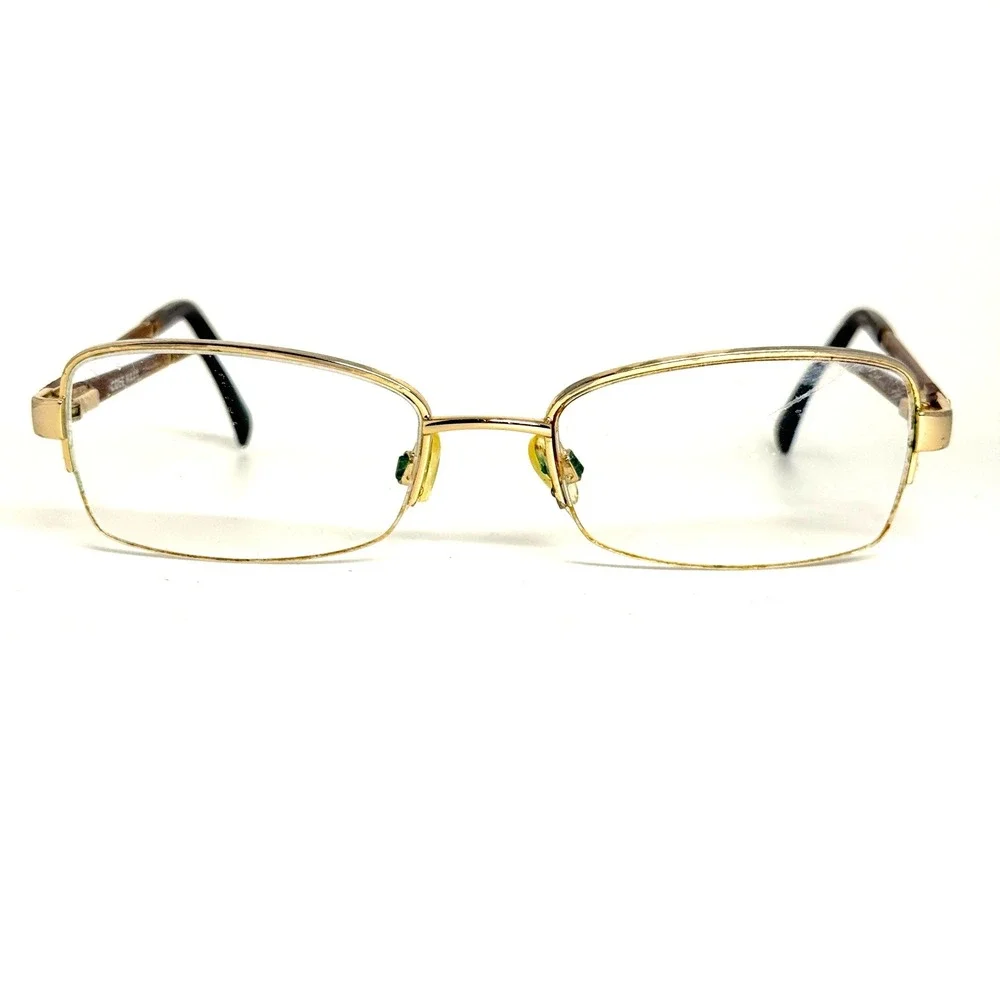 Cole‎ Haan CH5003 717 Gold Rectangular Eyeglasses Frames 135mm 08/15